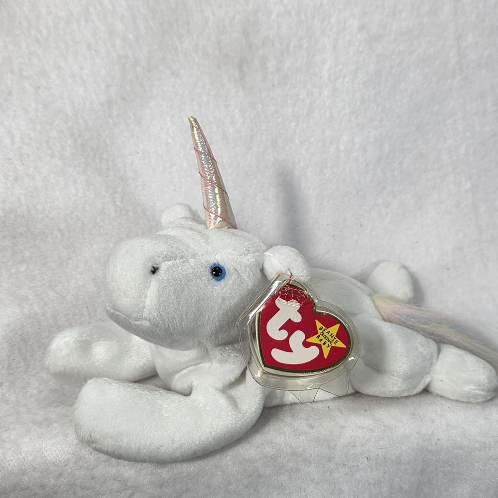 Vintage ty Beanie Baby Mystic The Unicorn Rare Shiny Horn Rainbow Fur‎ 1993